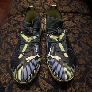 Puma Men's Black and Lime Athletic Shoes